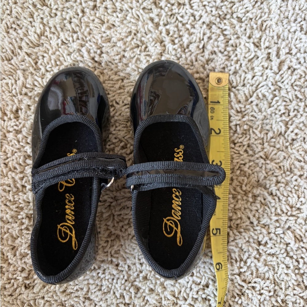 Dance Class Tap Shoes Little Girls Size 6.5 Maryjane Style Black G9 - Picture 9 of 10